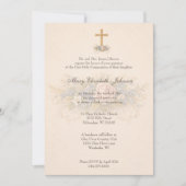 First Communion Chalice Host  Floral  招待状 (正面)