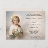 First Communion Child Jesus with Lilies 招待状 (正面/裏面)