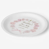 first communion delicate peonies frame ペーパープレート (アングル)