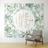 First Communion Eucalyptus greenery backdrop タペストリー (インサイチュ(横))