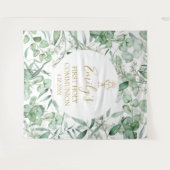 First Communion Eucalyptus greenery backdrop banne タペストリー (正面(横))