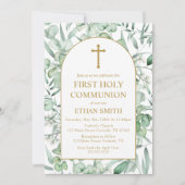 First Communion Eucalyptus leaves Invitation 招待状 (正面)