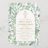 First Communion Eucalyptus leaves Invitation 招待状 (正面/裏面)