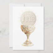 First Communion Eucharist golden angels Invitation 招待状 (裏面)