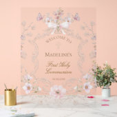 First Communion floral welcome アクリルサイン (ウェディング)