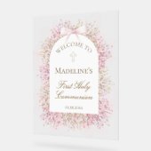 First Communion floral welcome アクリルサイン (傾斜)