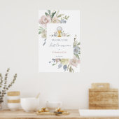  First Communion flowers bouquets Welcome sign ポスター (キッチン)