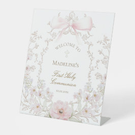 First Communion girl welcome 台座サイン