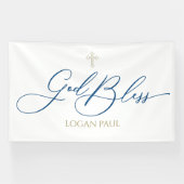 First Communion God Bless Blue banner backdrop  横断幕 (横)