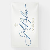 First Communion God Bless Blue banner backdrop  横断幕 (縦)