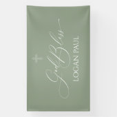 First Communion God Bless Sage banner backdrop 横断幕 (縦)