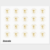 First Communion Gold Chalice Laurel Wreath Sticker ラウンドシール (シート)