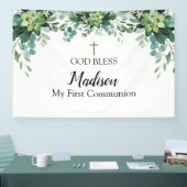 First Communion Greenery backdrop 横断幕 (トレードショー)
