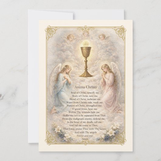 First Communion Invitation Anima Christi 招待状 (裏面)