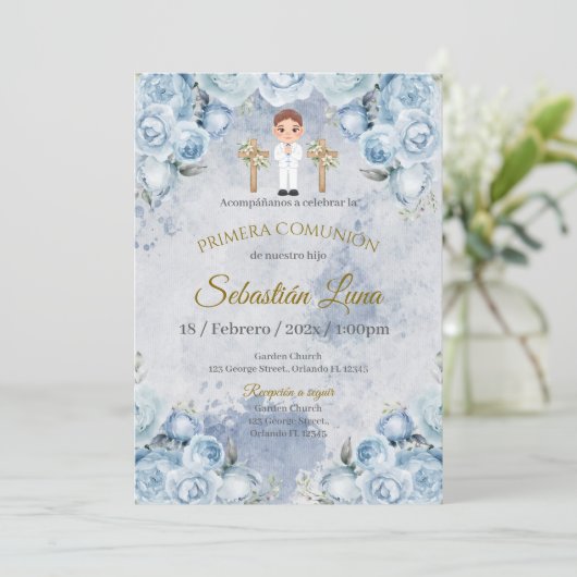 First Communion Invitation Boy 招待状 (スタンド正面)