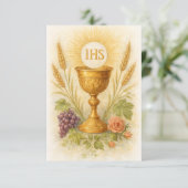 First Communion Keepsake Eucharistic Chalice Card 案内状 (スタンド正面)