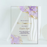First Communion lavender purple water color splash アクリル招待状<br><div class="desc">第1聖餐式の透明招待状</div>