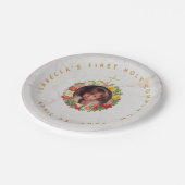 First Communion Marble Girl Photo inバラリース ペーパープレート (アングル)