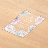 first communion pastel colors peonies  アクリル招待状 (レイダウン)