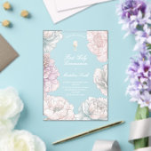 first communion pastel colors peonies  アクリル招待状 (インサイチュ (ウェディング))