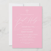 First Communion Pink Invitation 招待状 (正面)