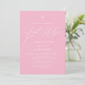 First Communion Pink Invitation 招待状 (スタンド正面)