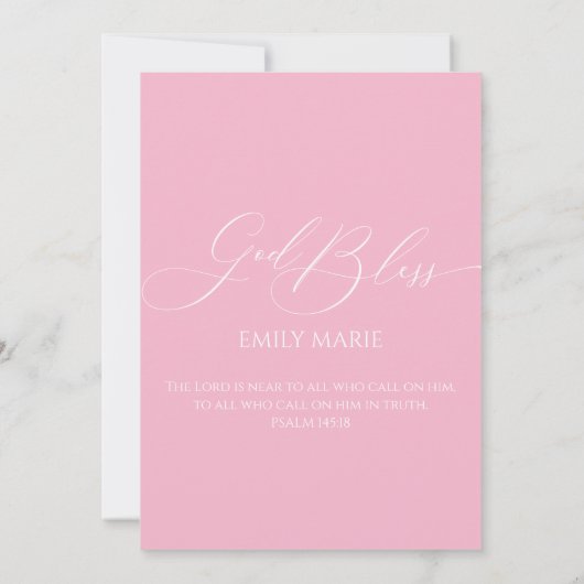 First Communion Pink Invitation 招待状 (裏面)