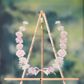 First Communion pink peonies welcome アクリルサイン (ニュートラル)