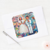 First Communion Stickers，男の子と女の子 スクエアシール (封筒)