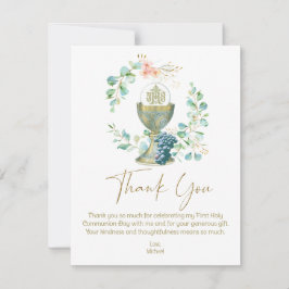 First Communion Thank You Eucalyptus 