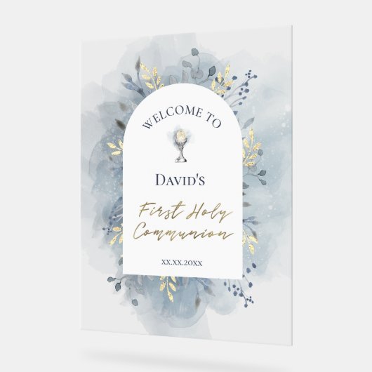 First Communion welcome Acrylic Sign アクリルサイン (傾斜)