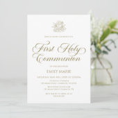 First Communion white and gold Invitation 招待状 (スタンド正面)