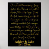 First Dance Song Lyrics Anniversary Gift Newlywed ポスター (正面)