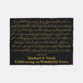 First Dance Song Lyrics Anniversary Gift Vows 10th フリースブランケット (正面(横))