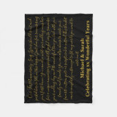 First Dance Song Lyrics Anniversary Gift Vows 10th フリースブランケット (正面)
