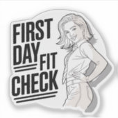 First Day Fit Check - おしゃれな学校再開 シール (正面)