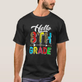 First Day Hello 8th Grade Leopard Back To School Tシャツ (正面)