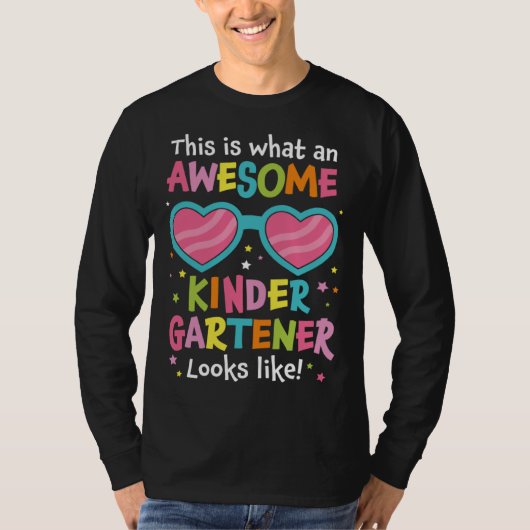 First Day Kindergarten Back to School Awesome Kind Tシャツ (正面)