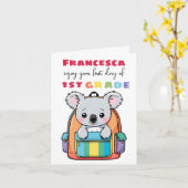 First Day Koala Grade Greeting School Card カード (黄色い花)