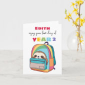 first day new school year Son Daughter cute sloth カード (黄色い花)