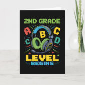 First Day Of 2nd Grade Level Begins Shirt Gamer Bo カード (正面)