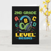 First Day Of 2nd Grade Level Begins Shirt Gamer Bo カード (黄色い花)