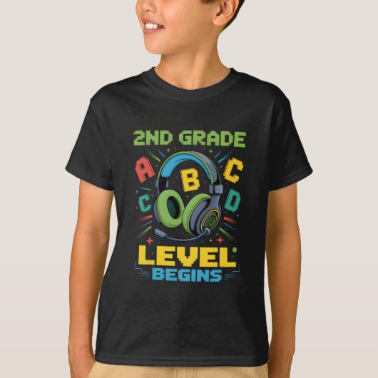 First Day Of 2nd Grade Level Begins Shirt Gamer Bo Tシャツ (正面)