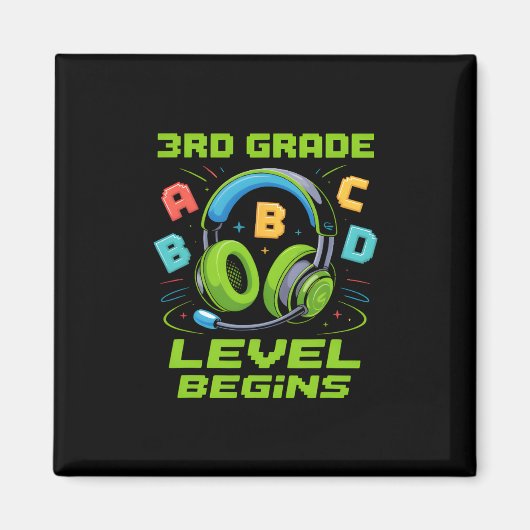 First Day Of 3rd Grade Level Begins Shirt Gamer Bo マグネット (正面)