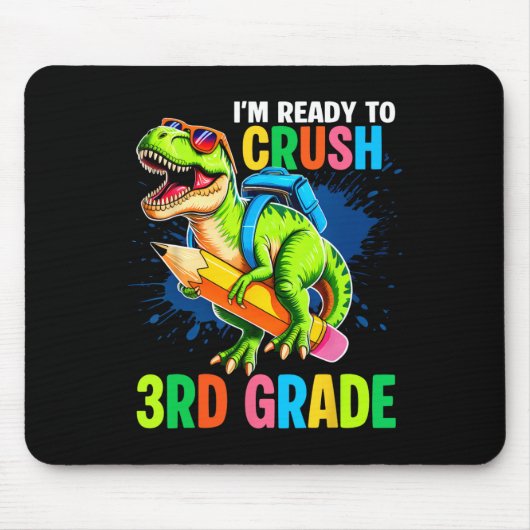 First Day Of 3rd Grade Shirt Boys Dinosaur Ck To S マウスパッド (正面)