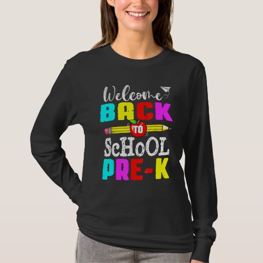 First Day Of Back To School Pre K Student Teacher  Tシャツ (正面)