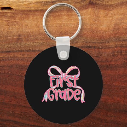 First Day Of First Grade Floral Bundle For Teacher キーホルダー (正面)