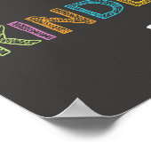 First Day of Kindergarten Chalkboard Rainbow Sign ポスター (角)