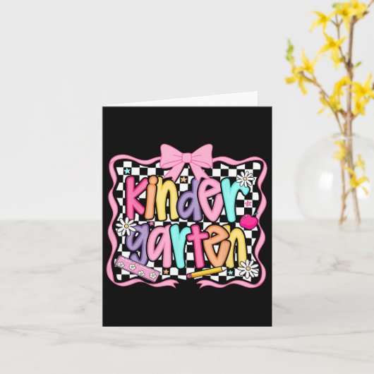 First Day Of Kindergarten Floral Bundle For Teache カード (黄色い花)