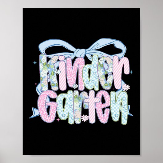 First Day Of Kindergarten Floral Bundle For Teache ポスター (正面)